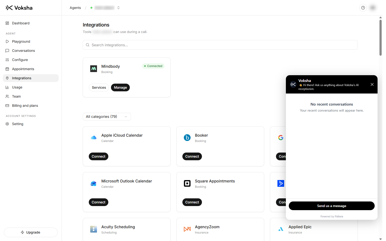 The support widget, opened from Contact support